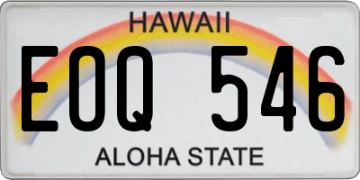 HI license plate EOQ546