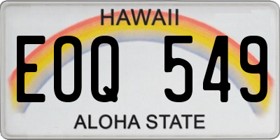 HI license plate EOQ549