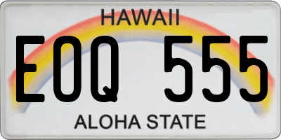 HI license plate EOQ555
