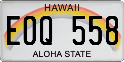 HI license plate EOQ558