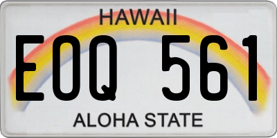 HI license plate EOQ561