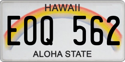 HI license plate EOQ562