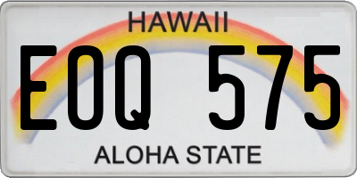 HI license plate EOQ575
