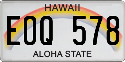 HI license plate EOQ578