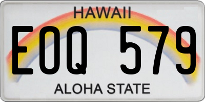 HI license plate EOQ579