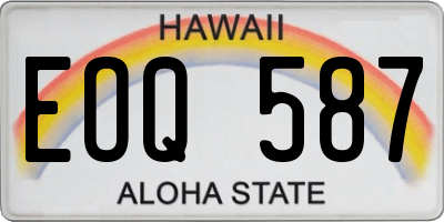 HI license plate EOQ587