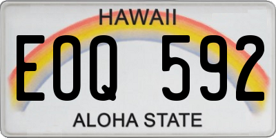HI license plate EOQ592