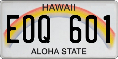 HI license plate EOQ601