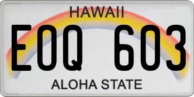 HI license plate EOQ603