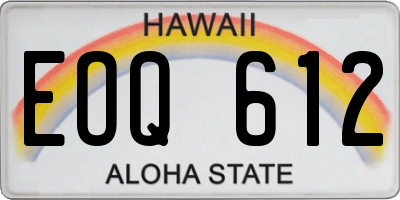 HI license plate EOQ612