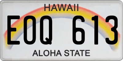 HI license plate EOQ613