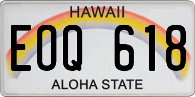 HI license plate EOQ618