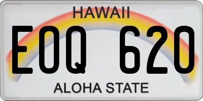 HI license plate EOQ620
