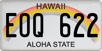 HI license plate EOQ622