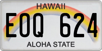 HI license plate EOQ624