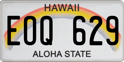 HI license plate EOQ629