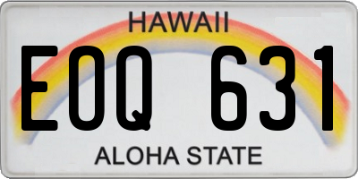 HI license plate EOQ631