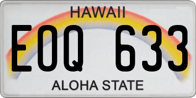 HI license plate EOQ633