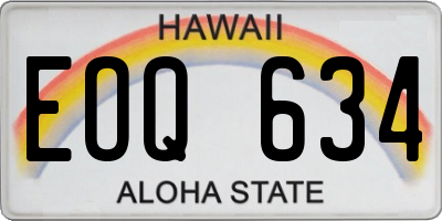 HI license plate EOQ634