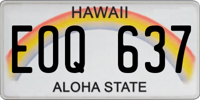 HI license plate EOQ637