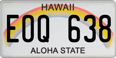HI license plate EOQ638