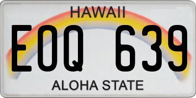 HI license plate EOQ639
