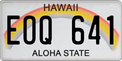HI license plate EOQ641