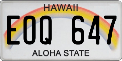 HI license plate EOQ647