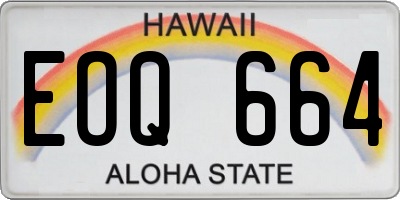HI license plate EOQ664