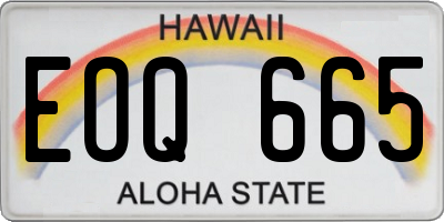 HI license plate EOQ665