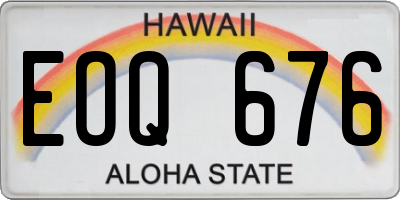 HI license plate EOQ676