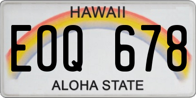 HI license plate EOQ678