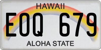 HI license plate EOQ679