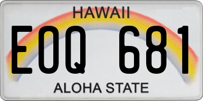 HI license plate EOQ681