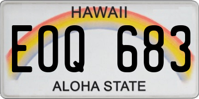 HI license plate EOQ683