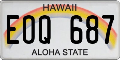 HI license plate EOQ687