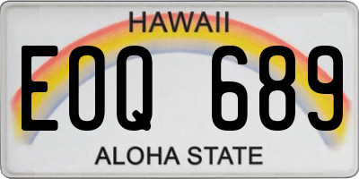 HI license plate EOQ689