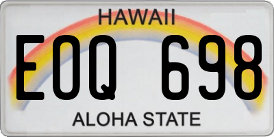 HI license plate EOQ698