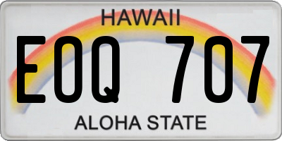 HI license plate EOQ707
