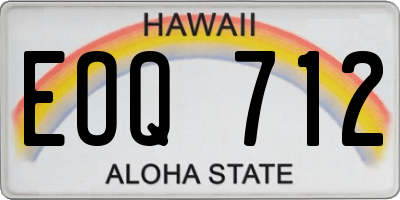 HI license plate EOQ712