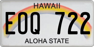 HI license plate EOQ722