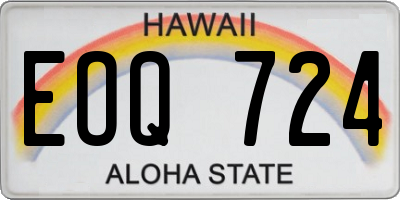 HI license plate EOQ724
