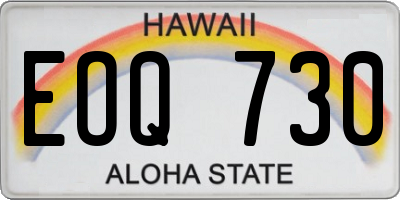 HI license plate EOQ730