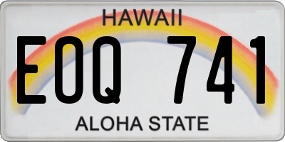 HI license plate EOQ741