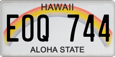 HI license plate EOQ744