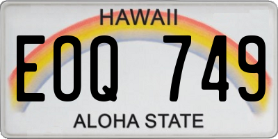 HI license plate EOQ749