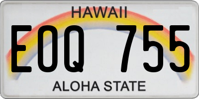 HI license plate EOQ755