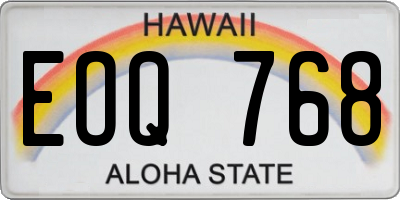 HI license plate EOQ768