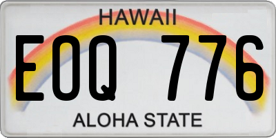 HI license plate EOQ776