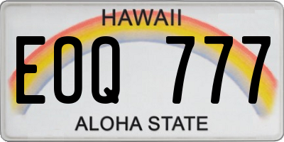 HI license plate EOQ777